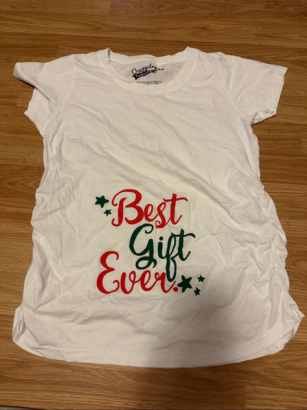 Women’s White 'Best Gift Ever' Graphic Tee- Maternity
